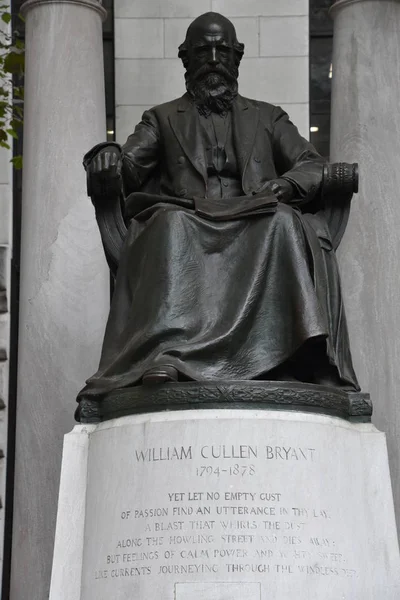 Нью Йорк Нью Йорк Сэп Мемориал Уильяма Каллена Брайанта Брайант — стоковое фото