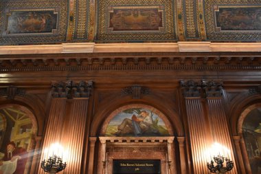 NEW YORK, NY - 7. SEP: Stephen A. Schwarzman Binası, New York 'taki New York Halk Kütüphanesi, 7 Eylül 2019.