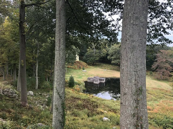 New Canaan Oct Pavilion Pond Grounds Glass House Philip Johnson — Stockfoto