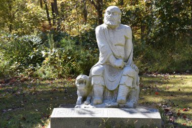 Carmel Hamlet, New York 'taki Chuang Yen Manastırı, 6 Ekim 2019' da görüldüğü gibi. Tapınak, Batı Yarımküre 'deki en büyük Buda heykeline ev sahipliği yapar.. 