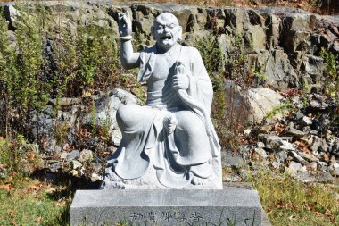 Carmel Hamlet, New York 'taki Chuang Yen Manastırı, 6 Ekim 2019' da görüldüğü gibi. Tapınak, Batı Yarımküre 'deki en büyük Buda heykeline ev sahipliği yapar.. 