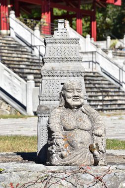 Carmel Hamlet, New York 'taki Chuang Yen Manastırı, 6 Ekim 2019' da görüldüğü gibi. Tapınak, Batı Yarımküre 'deki en büyük Buda heykeline ev sahipliği yapar.. 