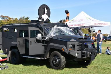 NORWALK, CT - 26 Ekim 2019 'da görülen Norwalk, Connecticut' ta Çocuk Festivali Bir Kamyona Dokundu.