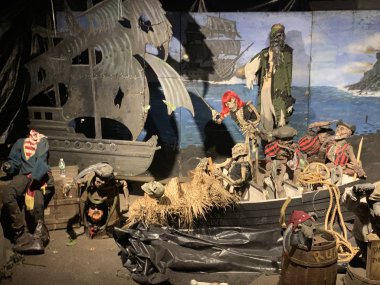 NORWALK, CT - 26 Ekim 2020 'de görüldüğü gibi, Stew Leonard Cadılar Bayramı Hayride Spectacular Norwalk, Connecticut' ta.