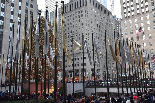 New York Dec Beroemde Kerstboom Rockefeller Plaza New York City — Stockfoto