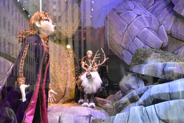 New York Dec Frozen Enchanted Forest Experience Holiday Window Display — Stock Photo, Image