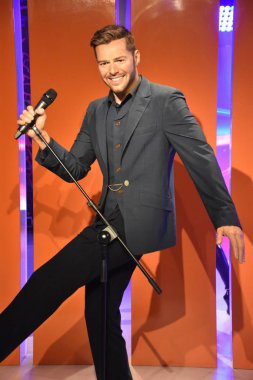 ORLANDO, FL NOV 24: Ricky Martin, 24 Kasım 2019 'da Orlando, Florida' daki ICON Park 'taki Madame Tussauds Balmumu Müzesi' nde görüldü. Sergide ünlü ve tarihsel figürler, popüler film ve televizyon karakterleri ve spor kişiliklerinin balmumu çalışmaları yer alıyor..