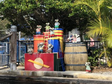 WINTER HAVEN, FL 26: 26 Kasım 2019 'da Florida, Winter Haven' da görülen Legoland tema parkı. Parkların binişlerinin hepsi Lego temalı; birçoğu Lego tuğlalarından yapılmış gibi gösteriliyor..