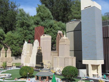 WINTER HAVEN, FL NOV 26: 26 Kasım 2019 'da Florida' nın başkenti Florida 'daki Legoland' deki Miniland USA 'da görüldü. Parkların binişlerinin hepsi Lego temalı; birçoğu Lego tuğlalarından yapılmış gibi gösteriliyor..