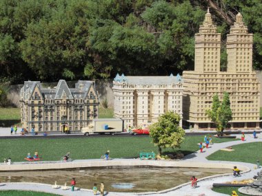 WINTER HAVEN, FL NOV 26: 26 Kasım 2019 'da Florida' nın başkenti Florida 'daki Legoland' deki Miniland USA 'da görüldü. Parkların binişlerinin hepsi Lego temalı; birçoğu Lego tuğlalarından yapılmış gibi gösteriliyor..