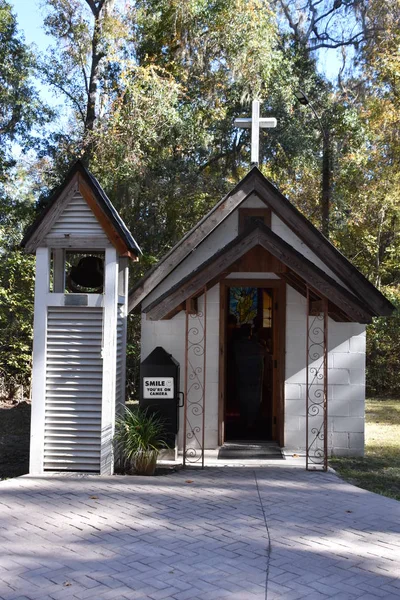 Townsend Nov Smallest Church America Memory Park Christ Chapel Townsend — Stock Photo, Image