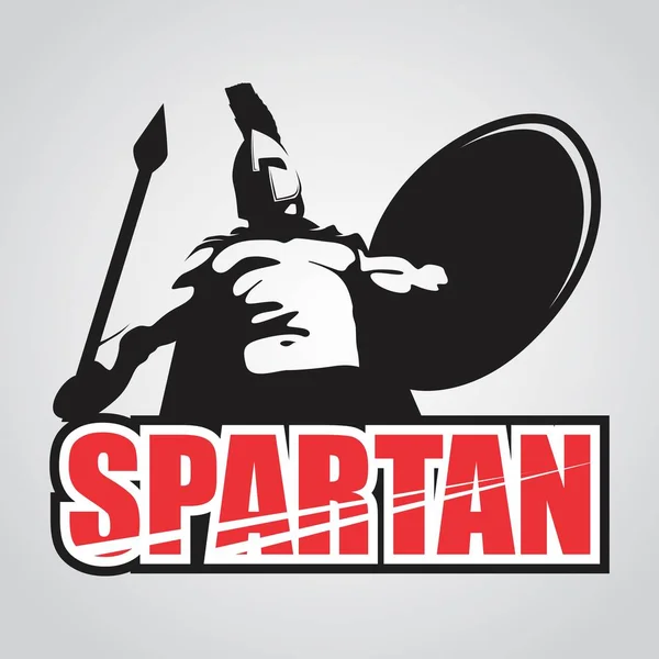 CARTONAJE DE ILUSTRACIÓN MASCOT SPARTAN WARRIOR — Vector de stock