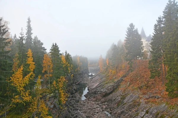 Autumn scene- Canyon in Imatra, Finland — Stock Photo, Image