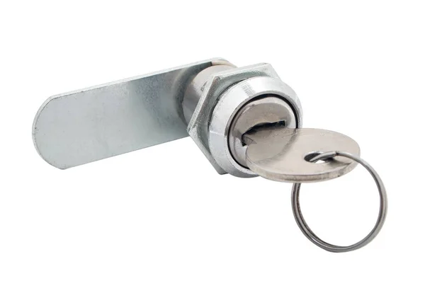 Metal mailbox lock isolated on white background — Stock Photo, Image