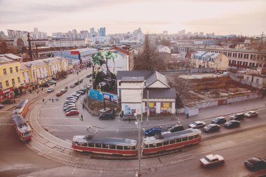 Kiev sokakların Üstten Görünüm