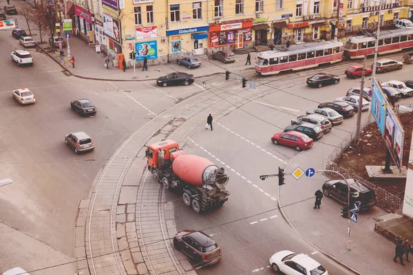 Vista superior das ruas de Kiev — Fotografia de Stock