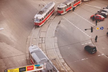 Kiev sokakların Üstten Görünüm