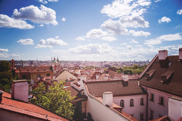 Top views of the old town in Prague