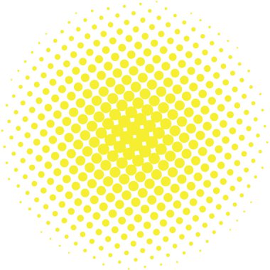 Soyut yarı tonlu tasarım öğesi. Nokta arka plan sarı pop sanat. Popüler sanat tarzı resimde görmüş. Polka dot vektör şablonu. Modern kabarcık arka plan