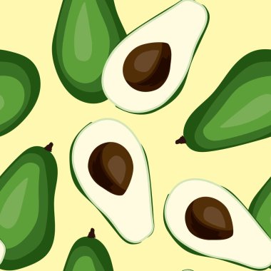 Dikişsiz avokado desen. Döşeme yeşil sebze deseni. Vejetaryen kağıt doku sarma.