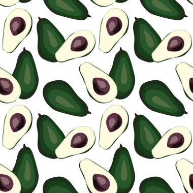 Dikişsiz avokado desen. Döşeme yeşil sebze deseni. Vejetaryen kağıt doku sarma.