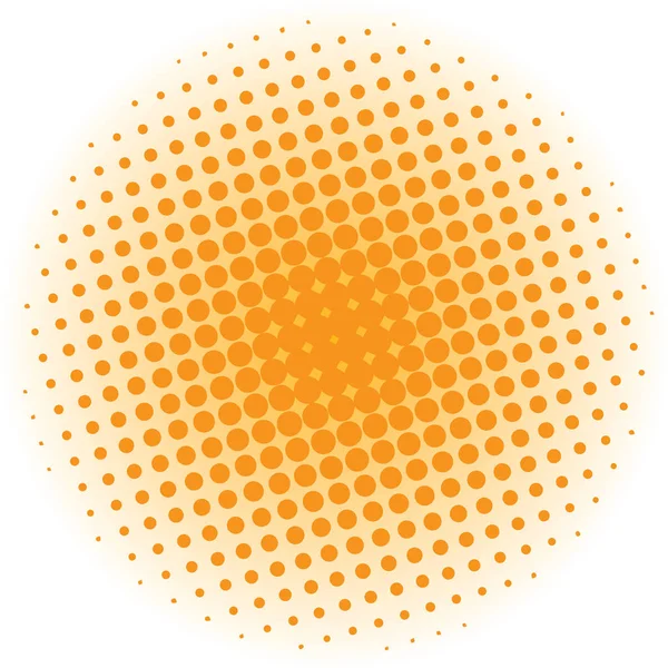 抽象半色调设计元素。橙色的波普艺术点背景。波普艺术风格发现插图。圆点矢量模板。现代泡沫背景 — 图库矢量图片