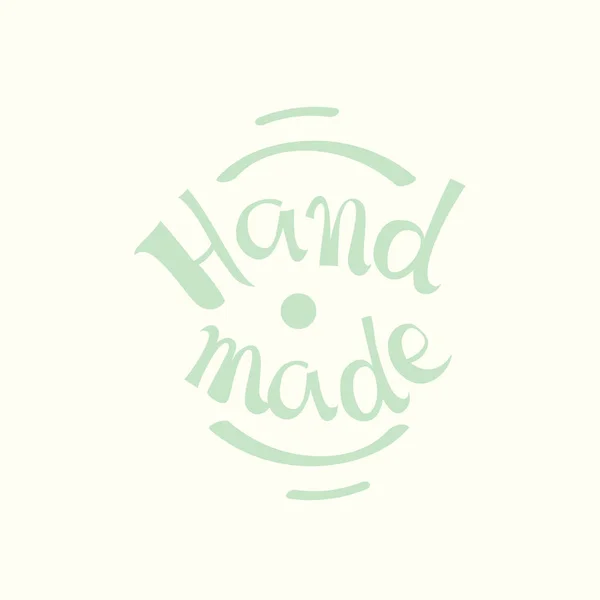 Kalligrafische hand gemaakt label. Vector geïllustreerd logo voor handgemaakte ambachten. — Stockvector