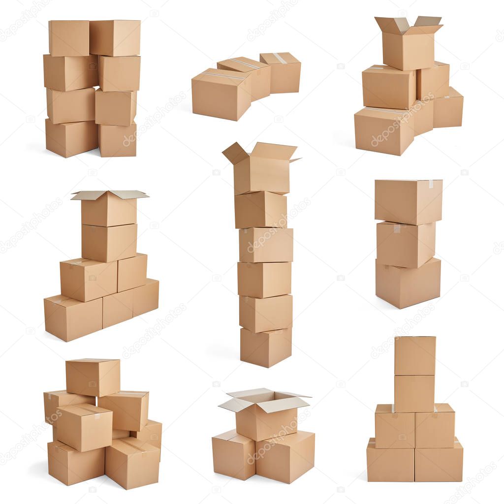 box package delivery cardboard carton stack