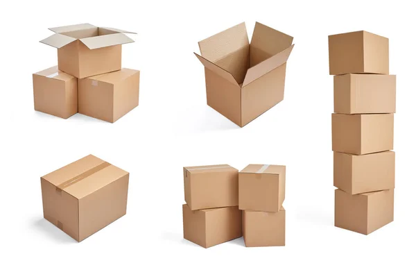 Box Paket Lieferung Karton Karton Stapel — Stockfoto