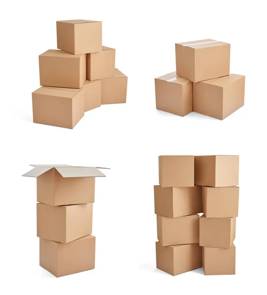 Box Paket Lieferung Karton Karton Stapel — Stockfoto