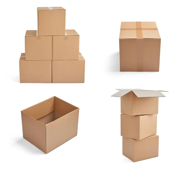 Vak pakket levering kartonnen doos stapel — Stockfoto