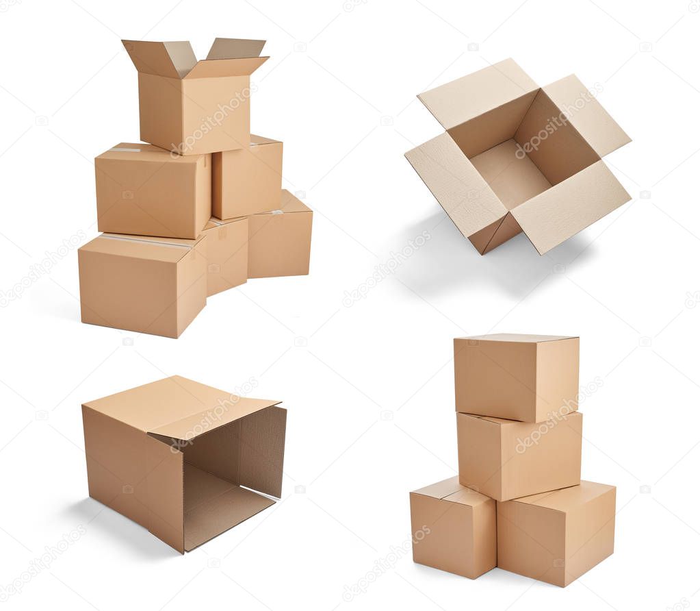 box package delivery cardboard carton stack 