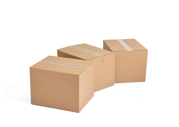 Box package delivery cardboard carton stack — Stock Photo, Image