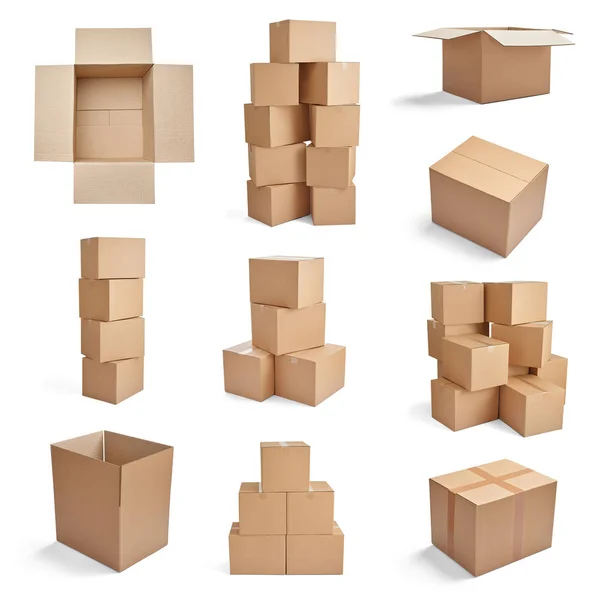 Box Paket Lieferung Karton Karton Stapel — Stockfoto