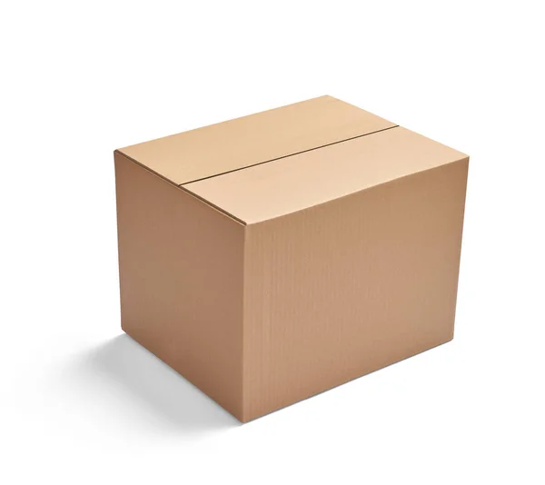 Close Cardboard Box White Background — Stock Photo, Image