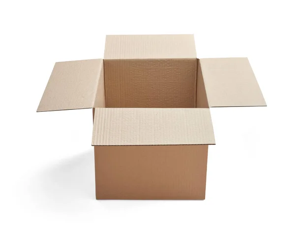 Close Cardboard Box White Background — Stock Photo, Image