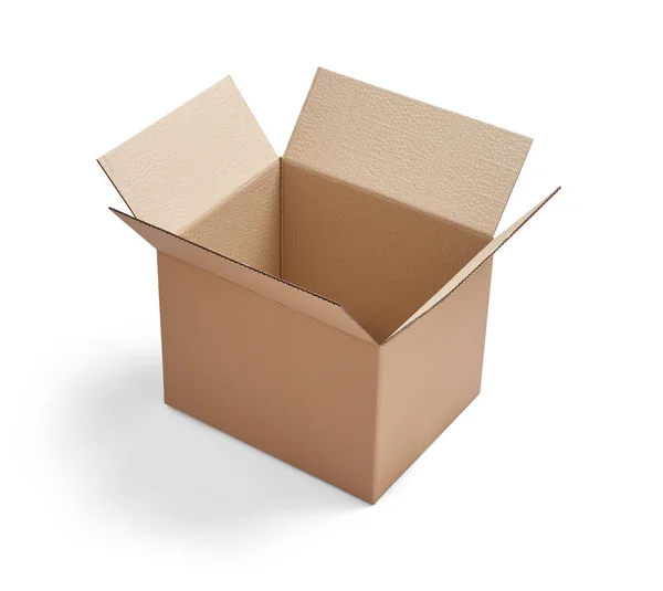 Close Cardboard Box White Background — Stock Photo, Image