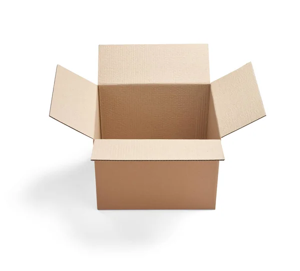 Close Cardboard Box White Background — Stock Photo, Image