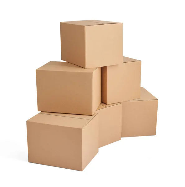 Vak pakket levering kartonnen doos stapel — Stockfoto