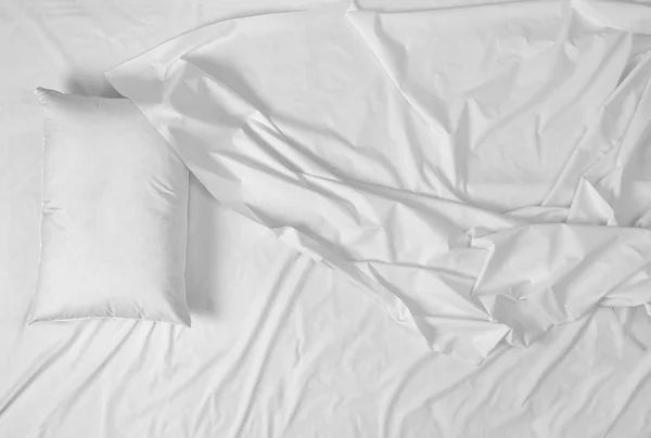 白い寝具シートのクローズ アップ — ストック写真
