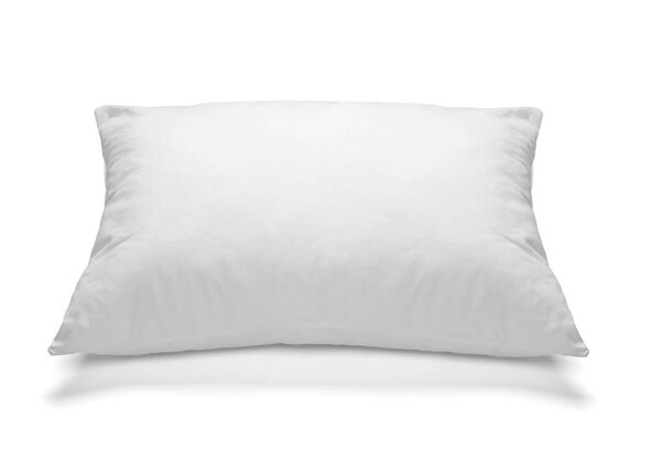 close up of  a white pillow on white background