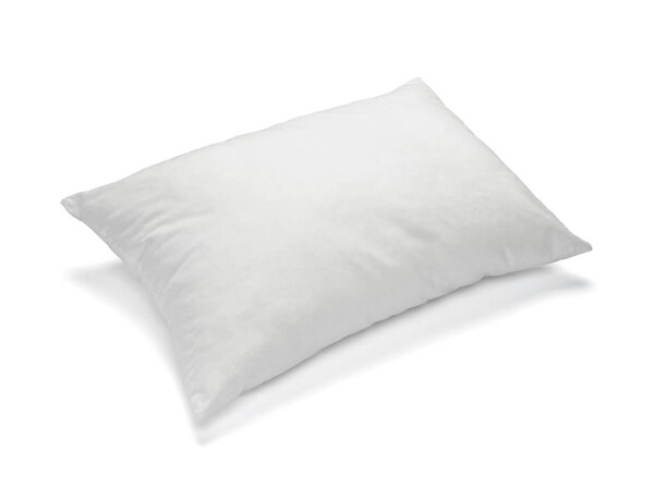 close up of  a white pillow on white background