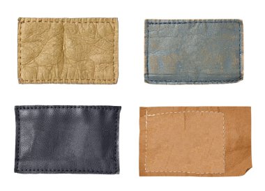 beyaz zemin üzerine çeşitli jeans etiket topluluğu. her biri ayrı ayrı vurdu.