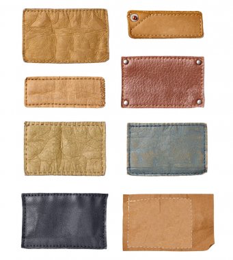 Beyaz arka plan kot etiketinde yakın çekim