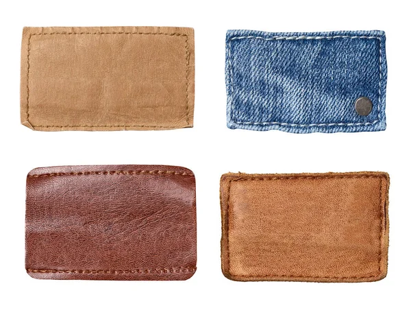 Beyaz arka plan kot etiketinde yakın çekim