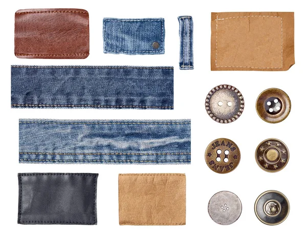 Etiqueta de jeans y botón —  Fotos de Stock