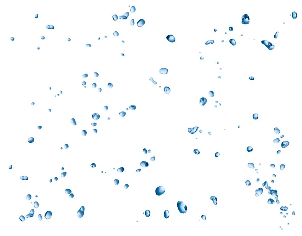 Verzameling Van Verschillende Waterdruppels Witte Achtergrond — Stockfoto
