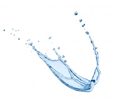 Beyaz arkaplanda bir su sıçramasını kapat