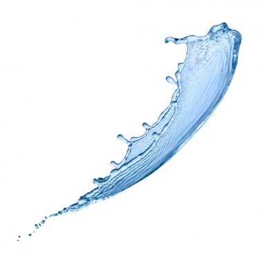 Beyaz arkaplanda bir su sıçramasını kapat