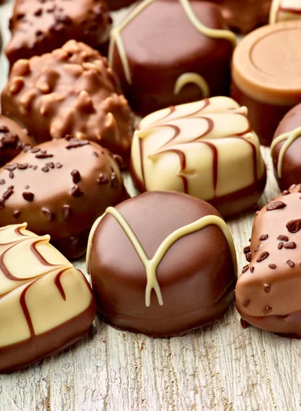 Choklad dessert pralin gåva Diverse godis — Stockfoto